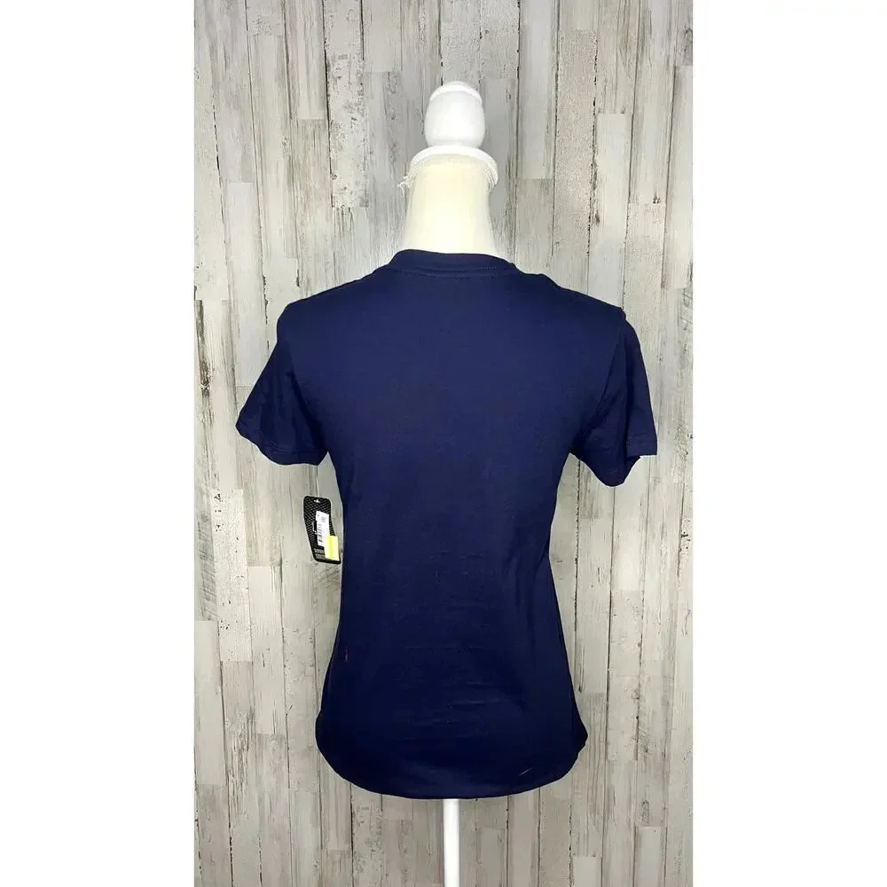 NWT NHL Nashville Predators Youth Girl's Large Navy V-Neck Short Sleeve‎ T-Shirt